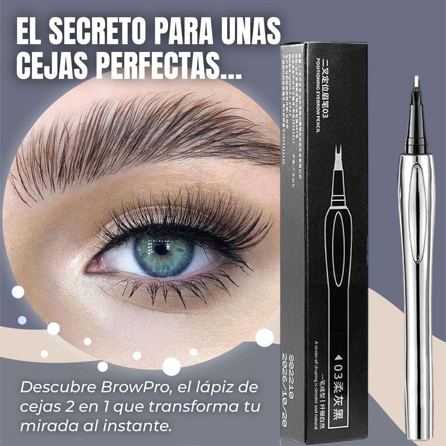 LÁPIZ PARA CEJAS 2 EN 1