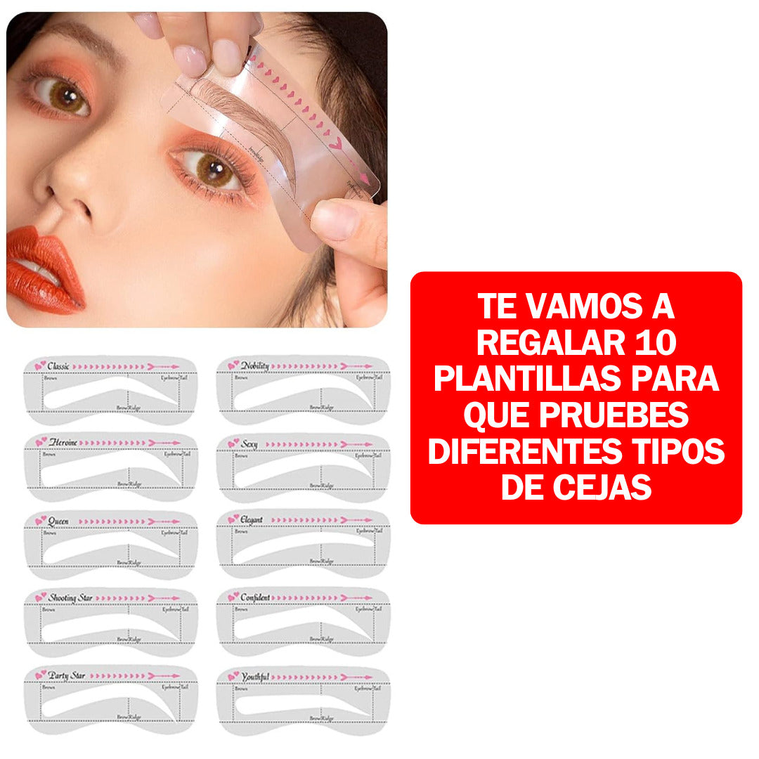 Kit para dar forma a las cejas® Plantillas y Polvo de Larga Duración